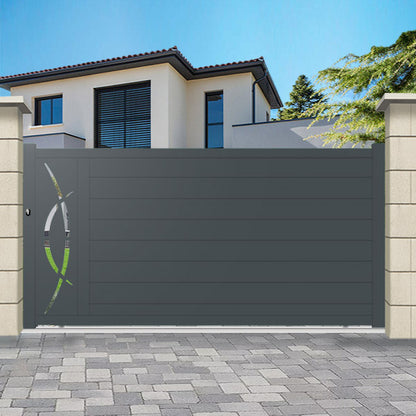 Portail aluminium coulissant semi-modern - Coma