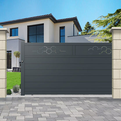 Portail aluminium coulissant semi-modern - Phoenix