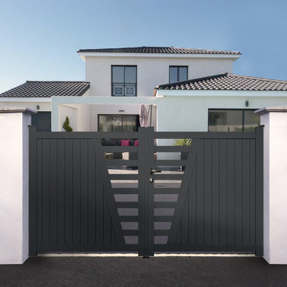 Portail aluminium droit semi-ajouré - Reda