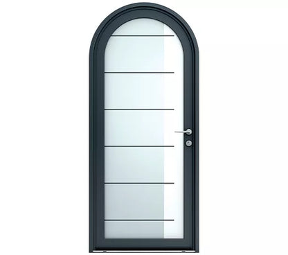Porte d'entrée bois / aluminium - Atlas cintrée