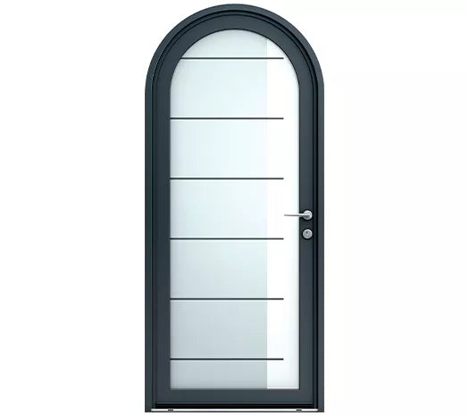 Porte d'entrée bois / aluminium - Atlas cintrée