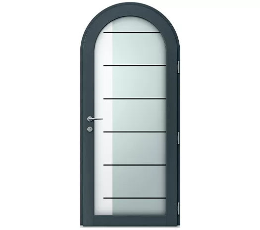 Porte d'entrée bois / aluminium - Atlas cintrée