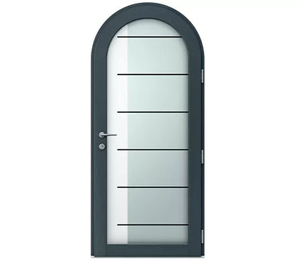 Porte d'entrée bois / aluminium - Atlas cintrée