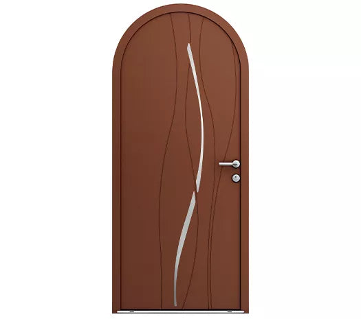 Porte d'entrée bois / aluminium - Colombe Cintrée