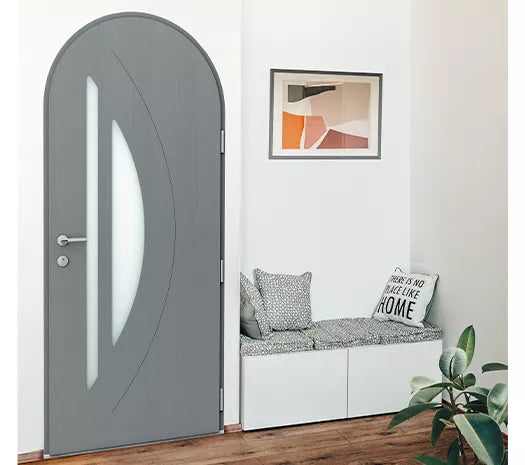 Porte d'entrée bois / aluminium - Corolle Cintrée
