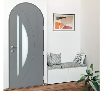 Porte d'entrée bois / aluminium - Corolle Cintrée