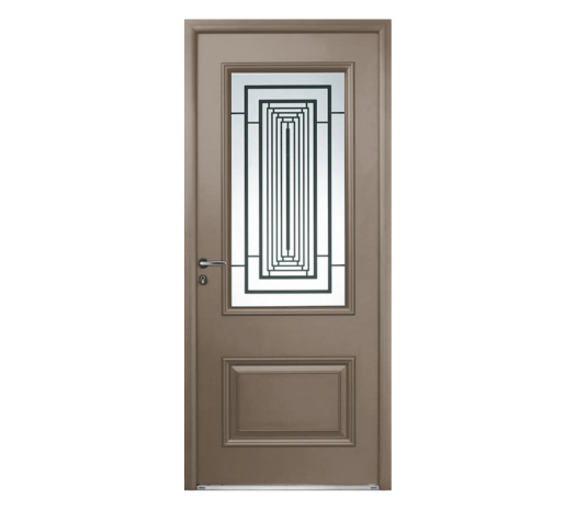 Porte d'entrée bois / aluminium - Fusiona