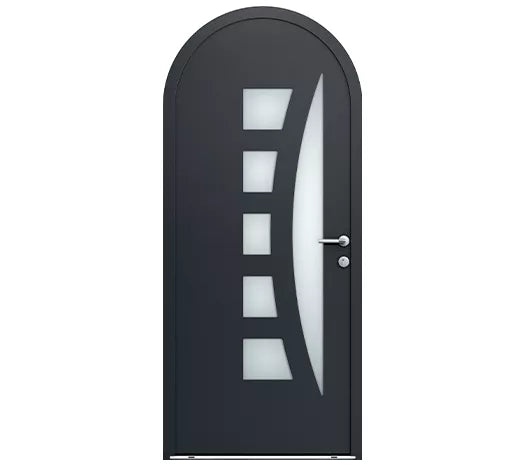 Porte d'entrée bois / aluminium - Hakea Cintrée